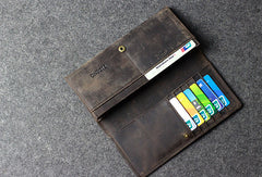 Handmade leather men clutch long wallet vintage clutch long wallet purse clutch - EverHandmade