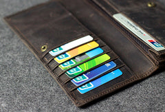 Handmade leather men clutch long wallet vintage clutch long wallet purse clutch - EverHandmade