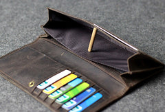 Handmade leather men clutch long wallet vintage clutch long wallet purse clutch - EverHandmade