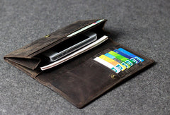 Handmade leather men clutch long wallet vintage clutch long wallet purse clutch - EverHandmade