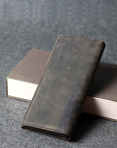 Handmade leather men clutch long wallet vintage clutch long wallet purse clutch - EverHandmade