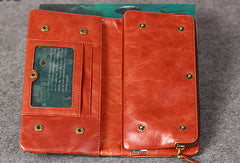 Leather camouflage men clutch long wallet vintage clutch long wallet purse clutch - EverHandmade