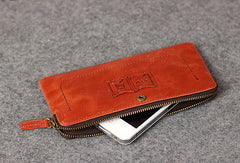 Leather camouflage men clutch long wallet vintage clutch long wallet purse clutch - EverHandmade