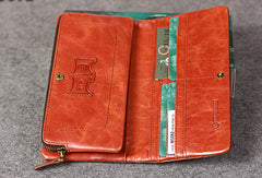 Leather camouflage men clutch long wallet vintage clutch long wallet purse clutch - EverHandmade