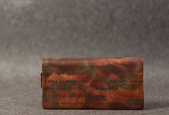 Leather camouflage men zip long wallet clutch vintage clutch long wallet purse