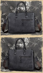 Vintage Leather Men's Briefcase 14inch Laptop Bag Handbag Work Bag For Men