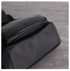 Nylon Backpacks Womens School Backpack Purse Black Nylon Leather Travel Rucksack for Ladies