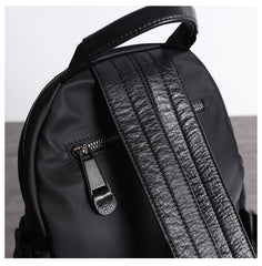 Nylon Backpacks Womens School Backpack Purse Black Nylon Leather Travel Rucksack for Ladies