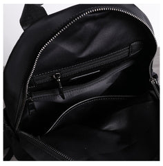 Nylon Backpacks Womens School Backpack Purse Black Nylon Leather Travel Rucksack for Ladies