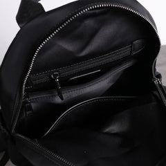 Nylon Backpacks Womens School Backpack Purse Black Nylon Leather Travel Rucksack for Ladies