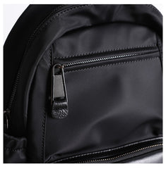 Nylon Backpacks Womens School Backpack Purse Black Nylon Leather Travel Rucksack for Ladies