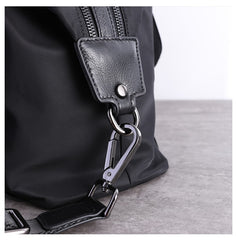 Nylon Leather Handbag Purse Womens Black Nylon Shoulder Bag Nylon Gym Purse for Ladies