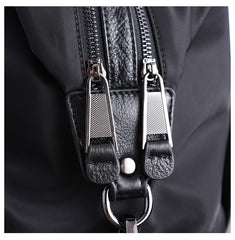 Nylon Leather Handbag Purse Womens Black Nylon Shoulder Bag Nylon Gym Purse for Ladies
