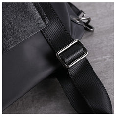 Nylon Leather Handbag Purse Womens Black Nylon Shoulder Purse Nylon Work Crossbody Purse for Ladies