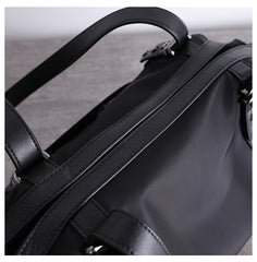 Nylon Leather Shoulder Handbags Womens Black Nylon Travel Purse Nylon Handbag Work Purse for Ladies
