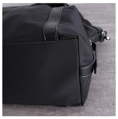 Nylon Leather Shoulder Handbag Womens Black Nylon Travel Purse Nylon Handbag Work Purse for Ladies