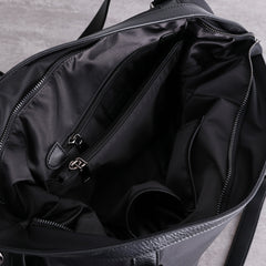 Nylon Leather Shoulder Handbags Womens Black Nylon Travel Purse Nylon Handbag Work Purse for Ladies