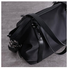 Nylon Leather Shoulder Handbag Womens Black Nylon Travel Purse Nylon Handbag Work Purse for Ladies