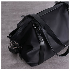 Nylon Leather Shoulder Handbags Womens Black Nylon Travel Purse Nylon Handbag Work Purse for Ladies