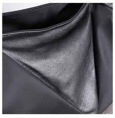 Nylon Leather Travel Handbag Purse Womens Black Nylon Shoulder Bag Nylon Gym Purse for Ladies