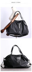 Nylon Leather Travel Handbag Purse Womens Black Nylon Shoulder Bag Nylon Gym Purse for Ladies