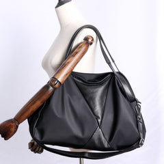 Nylon Leather Travel Handbag Purse Womens Black Nylon Shoulder Bag Nylon Gym Purse for Ladies