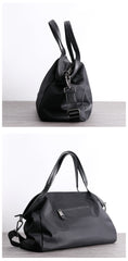 Nylon Leather Travel Handbag Purse Womens Black Nylon Shoulder Bag Nylon Gym Purse for Ladies