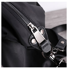 Nylon Leather Travel Purse Womens Large Black Nylon Duffle Bag Nylon Gym Purse for Ladies