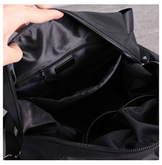 Nylon Leather Travel Purse Womens Large Black Nylon Duffle Bag Nylon Gym Purse for Ladies