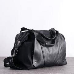 Nylon Leather Travel Purse Womens Large Black Nylon Duffle Bag Nylon Gym Purse for Ladies