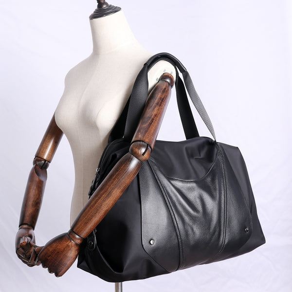 Nylon Leather Travel Purse Womens Large Black Nylon Duffle Bag Nylon Gym Purse f NB02881130