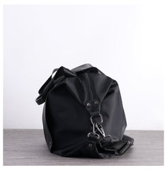 Nylon Leather Travel Purse Womens Large Black Nylon Duffle Bag Nylon Gym Purse for Ladies