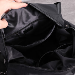 Nylon Leather Travel Purse Womens Large Black Nylon Duffle Bag Nylon Gym Purse for Ladies