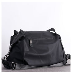 Nylon Leather Travel Purse Womens Large Black Nylon Duffle Bag Nylon Gym Purse for Ladies