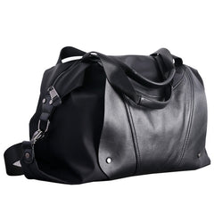 Nylon Leather Travel Purse Womens Large Black Nylon Duffle Bag Nylon Gym Purse for Ladies