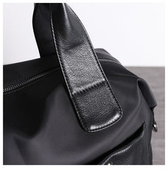 Nylon Leather Travel Purses Womens Large Black Nylon Duffle Bag Nylon Gym Purse for Ladies