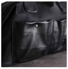 Nylon Leather Travel Purses Womens Large Black Nylon Duffle Bag Nylon Gym Purse for Ladies