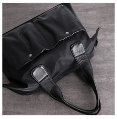 Nylon Leather Travel Purses Womens Large Black Nylon Duffle Bag Nylon Gym Purse for Ladies