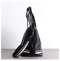 Nylon Tote Handbag Purse Womens Black Nylon Travel Shoulder Bag Nylon Tote Purse for Ladies