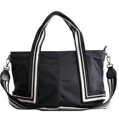 Nylon Tote Handbag Purse Womens Black Nylon Travel Shoulder Bag Nylon Tote Purse for Ladies