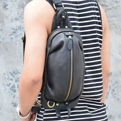 COOL LEATHER MENS SLING BAG SLING CROSSBODY BAG Chest Bag FOR MEN