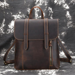 Cool Brown Leather Mens Backpack School Backpack Satchel Backpack for Men