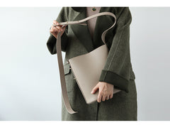 Stylish LEATHER WOMEN Bucket Handbag Barrel SHOULDER BAG Crossbody Purse FOR WOMEN
