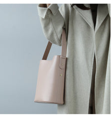 Stylish LEATHER WOMEN Bucket Handbag Barrel SHOULDER BAG Crossbody Purse FOR WOMEN