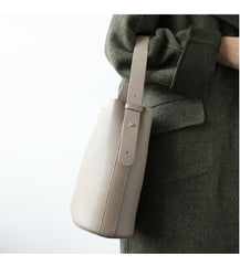 Stylish LEATHER WOMEN Bucket Handbag Barrel SHOULDER BAG Crossbody Purse FOR WOMEN