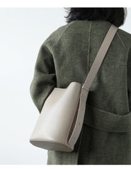 Stylish LEATHER WOMEN Bucket Handbag Barrel SHOULDER BAG Crossbody Purse FOR WOMEN