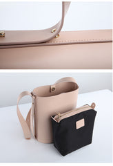 Stylish LEATHER WOMEN Bucket Handbag Barrel SHOULDER BAG Crossbody Purse FOR WOMEN