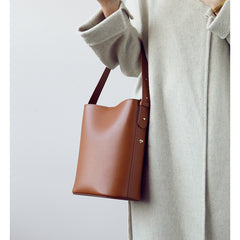 Stylish LEATHER WOMEN Bucket Handbag Barrel SHOULDER BAG Crossbody Purse FOR WOMEN