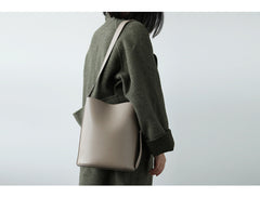 Stylish LEATHER WOMEN Bucket Handbag Barrel SHOULDER BAG Crossbody Purse FOR WOMEN
