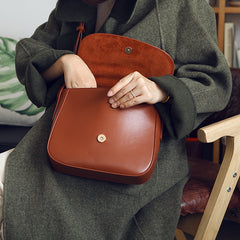 Stylish LEATHER WOMEN Saddle Messenger BAG Crossbody Purse FOR WOMEN